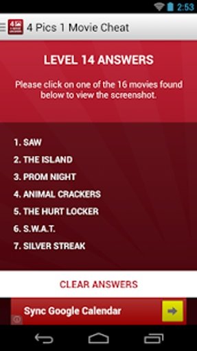 4 Pics 1 Movie Answers &amp; Cheat截图8