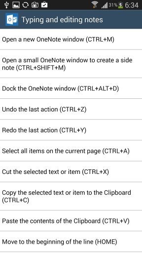 Onenote 365 shortcuts截图3