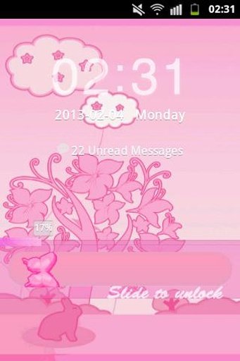 GO Locker Theme Pink Rabbit截图4