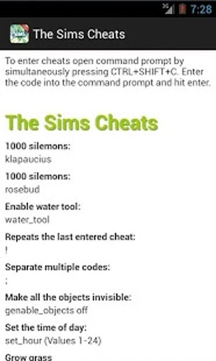 The Sims Cheats截图6