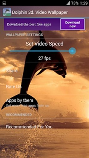 Dolphin 3d. Video Wallpaper截图5