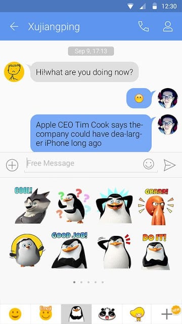 GO SMS PRO PENGUINS STICKER截图6