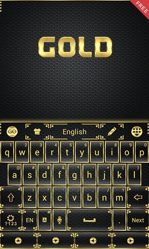 Gold Emoji GO Keyboard Theme截图1