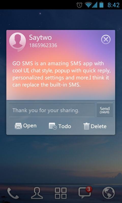 GO SMS Pro Light Theme EX截图4