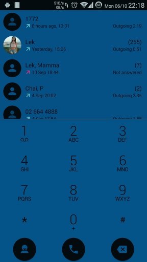 Dialer theme Flat Blue截图5