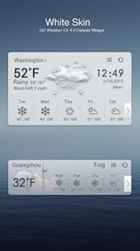 GO Weather EX Theme White截图3