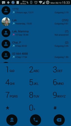 Dialer theme Flat Blue截图1