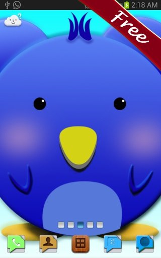 Cute Blue Bird Launcher Theme截图2