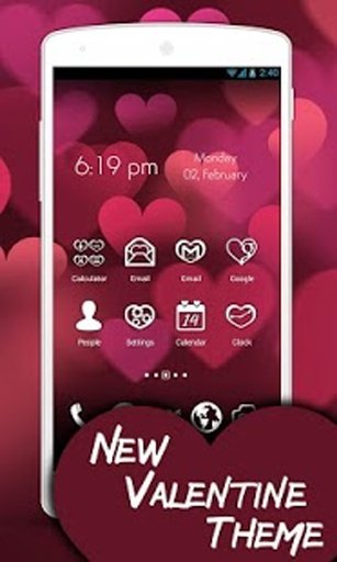 Mega Valentine Launcher Theme截图1