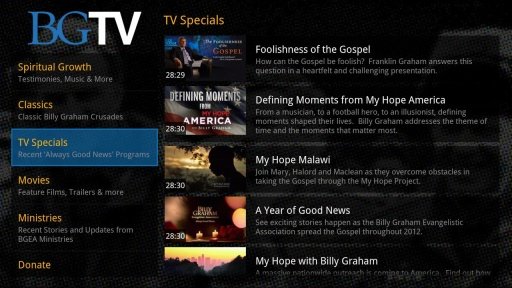 Billy Graham TV for GoogleTV截图2