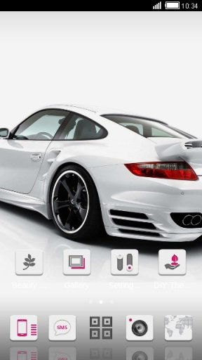 White Car Android Theme截图2