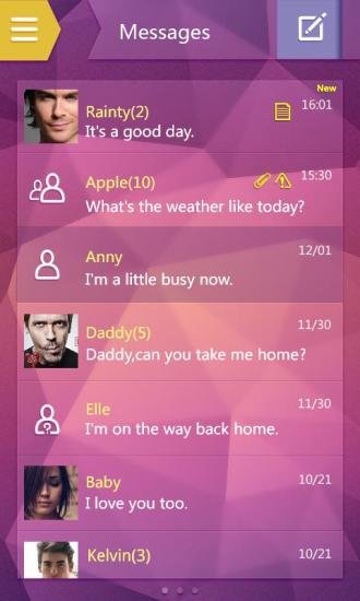 Noble GO SMS Pro Theme截图4