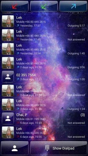 ExDialer theme Galaxy Glass截图2