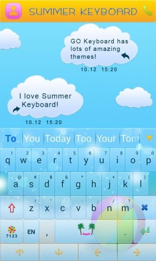 GO Keyboard Summer Time Theme截图3