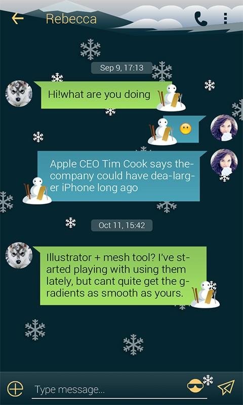 (FREE)GO SMS SKIING THEME截图7