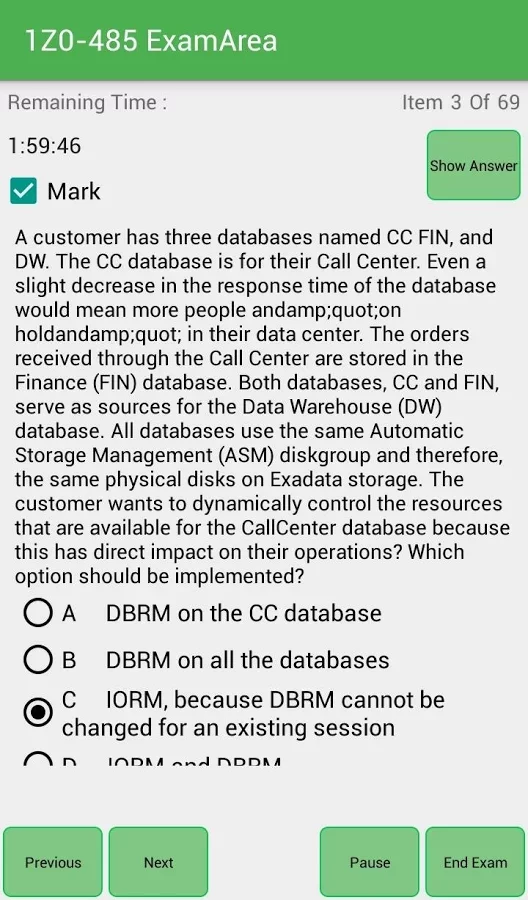 1Z0-485 Exam截图4