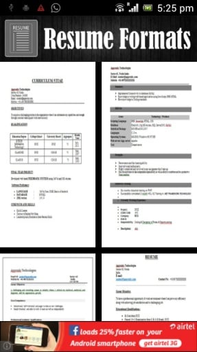 Resume Formats Stock截图4