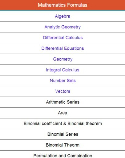 Math Formulas Lite截图1