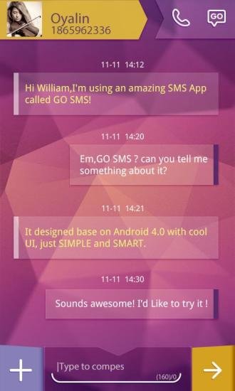 Noble GO SMS Pro Theme截图1