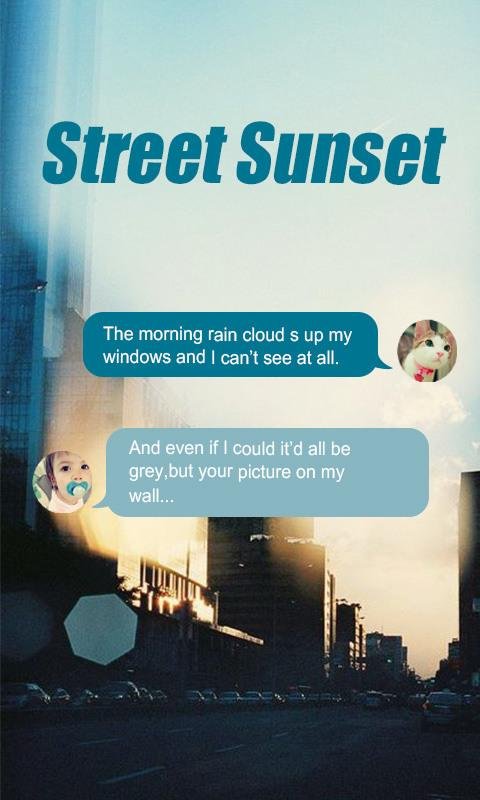 GO SMS STREET SUNSET THEME截图4