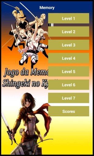 Jogo Memoria Shingeki Kyojin截图1