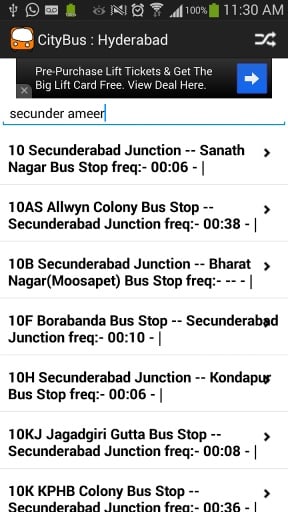 Hyderabad City Bus timings截图1