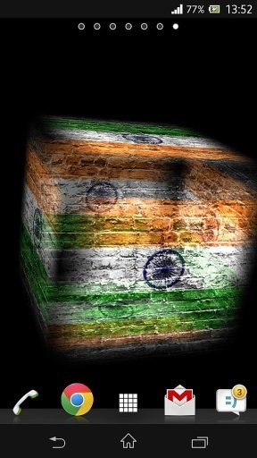 3D India Cube Flag LWP截图2