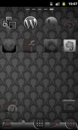 Classic Black GoLauncher Theme截图3