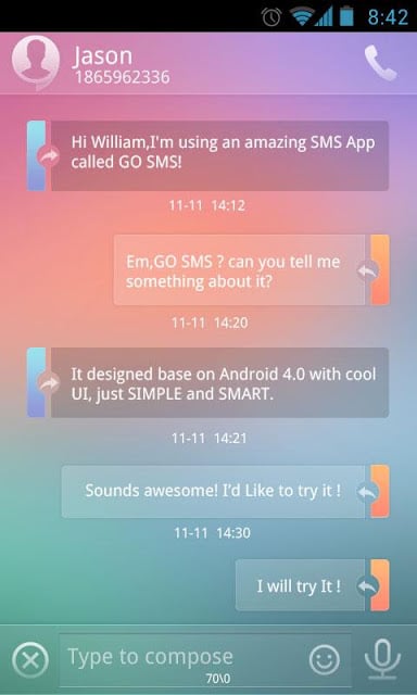 GO SMS Pro Light Theme EX截图2