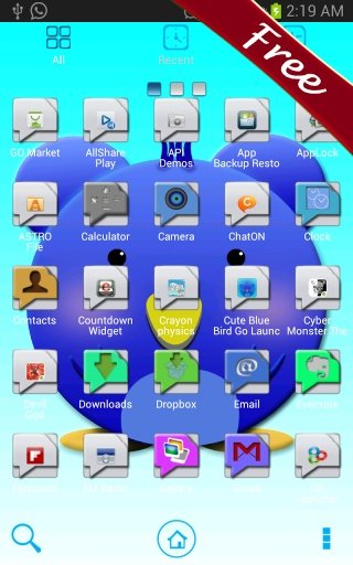 Cute Blue Bird Launcher Theme截图4