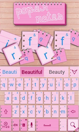 Paper Notes GO Keyboard Theme截图5