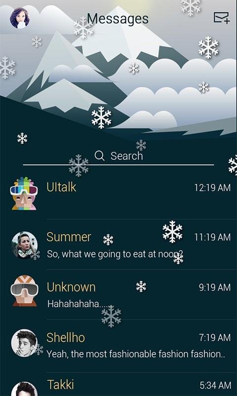 (FREE)GO SMS SKIING THEME截图2