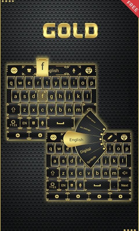 Gold Emoji GO Keyboard Theme截图7