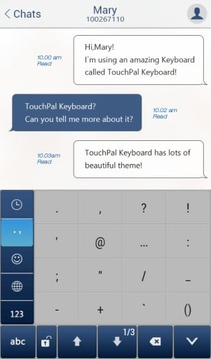 TouchPal SkinPack Blue截图