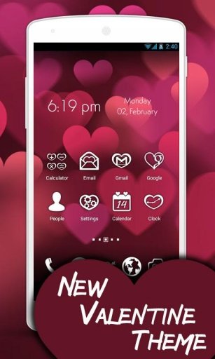 Mega Valentine Launcher Theme截图3