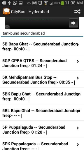 Hyderabad City Bus timings截图3