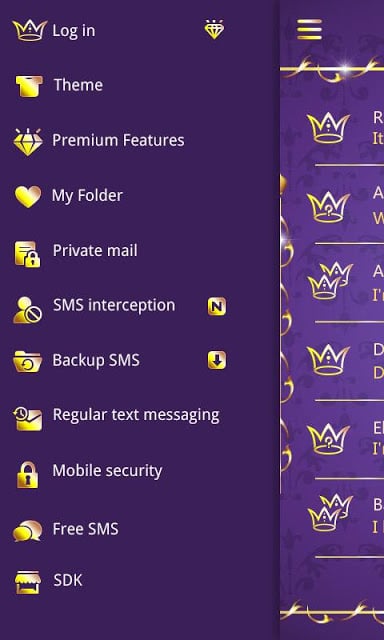 GO SMS PRO ROYAL THEME EX截图7