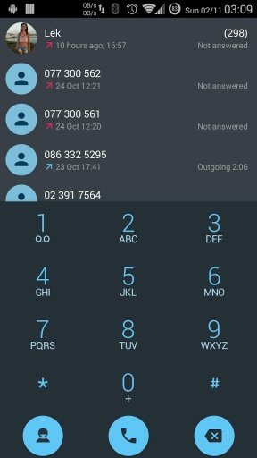 ExDialer theme Droid L Blue截图6