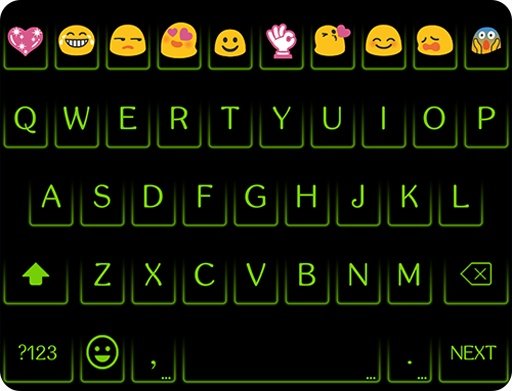 Neon Green - Emoji Keyboard截图2