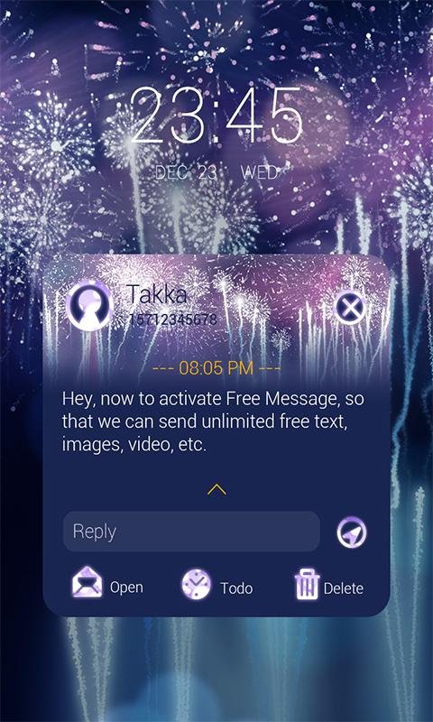 (FREE) GO SMS FIREWORKS THEME截图5