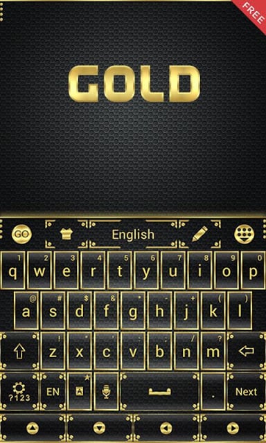 Gold Emoji GO Keyboard Theme截图2