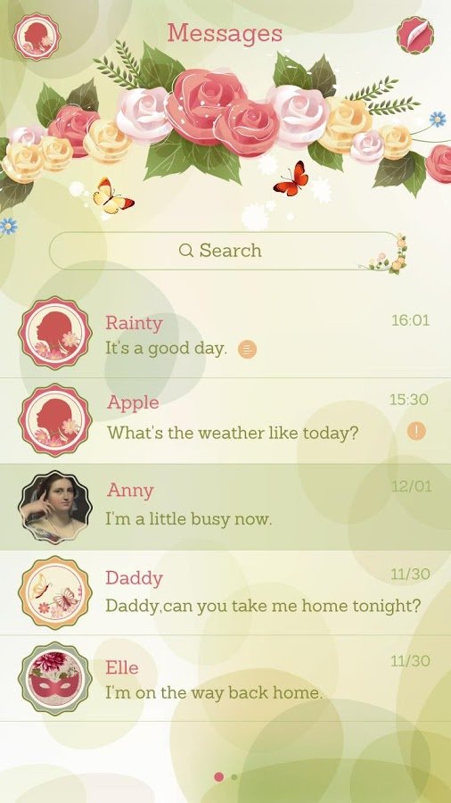 GO SMS PRO ROSE STYLE THEME截图7