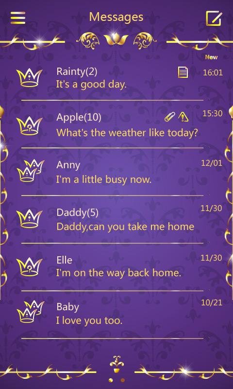 GO SMS PRO ROYAL THEME EX截图2