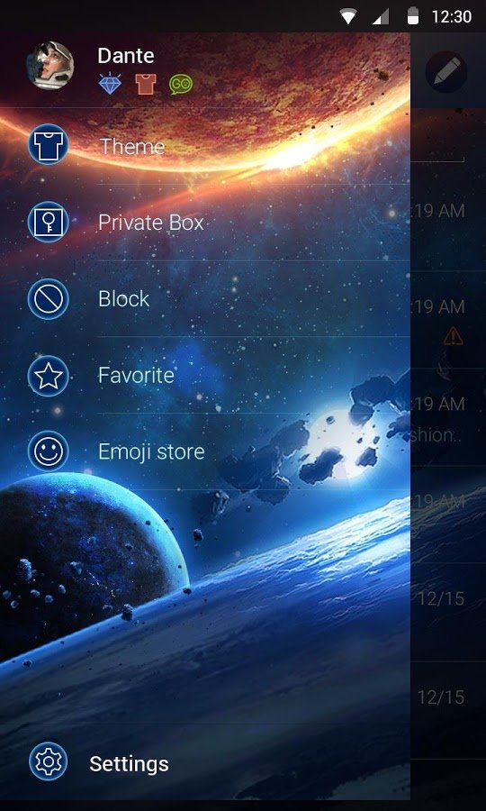 GO SMS UNIVERSE THEME截图1