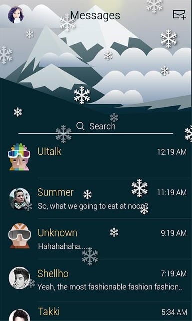 (FREE)GO SMS SKIING THEME截图5