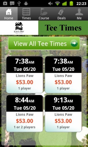 Lions Paw Golf Tee Times截图1