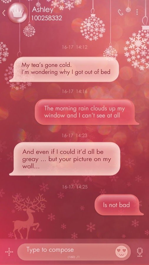 GO SMS PINK CHRISTMAS THEME截图3