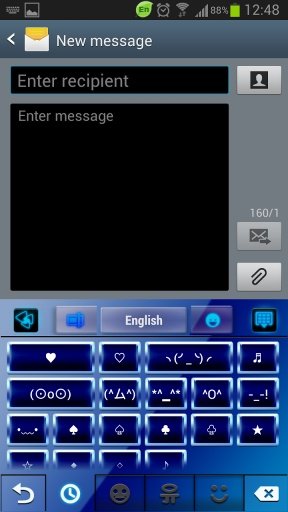 GO Keyboard Blue Neon Theme截图1