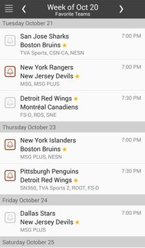 NHL Hockey Schedule截图