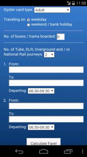 London Tube Price Calculator截图1